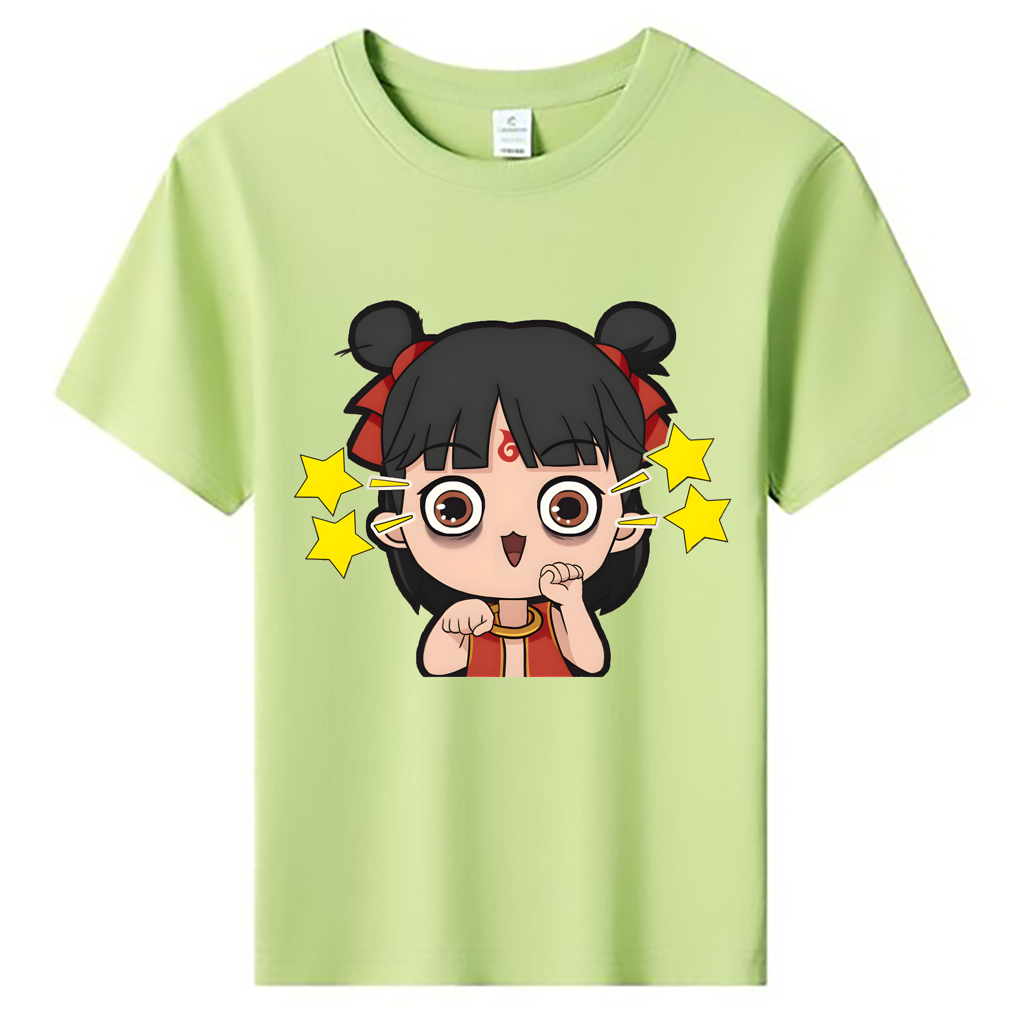 （画像用） Ne Zha 2 ナタ 魔童の大暴れ 綿100％キッズTシャツ（フロントプリント）
